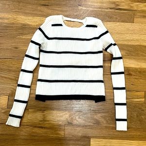 Zara Knit Striped Cropped Long Sleeve Top Size S
